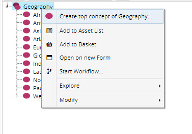 TopBraid EDG Concept Scheme Right Click Options