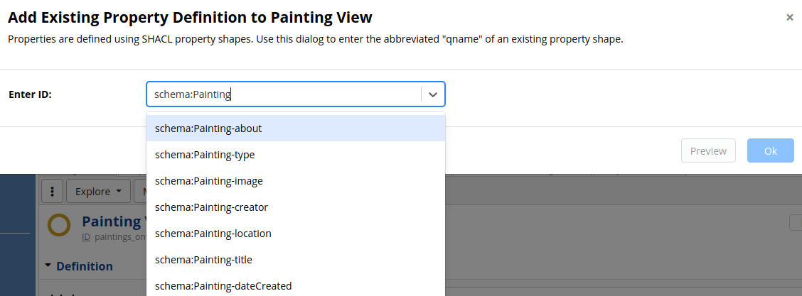 TopBraid EDG Add Existing Property to Painting View