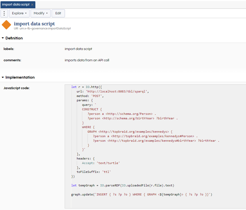 EDG Workflow Entry Transition Script Import Data