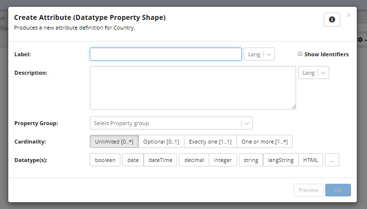 TopBraid EDG Create Attribute Dialog
