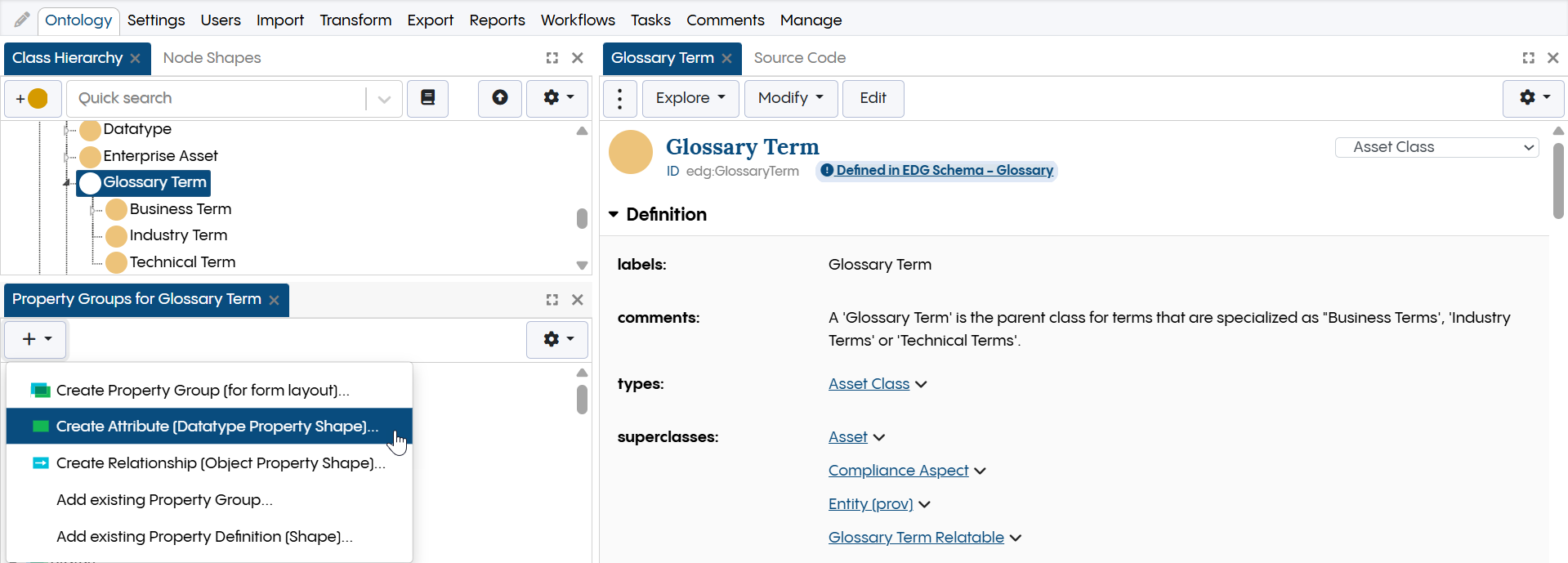 TopBraid EDG Glossary - Create Attribute
