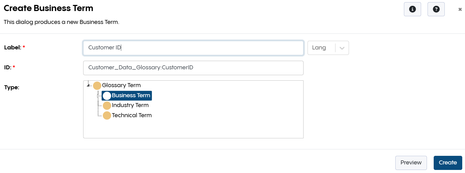 TopBraid EDG Create Business Term