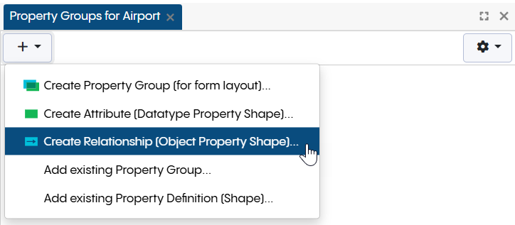 TopBraid EDG Create Relationship Dropdown