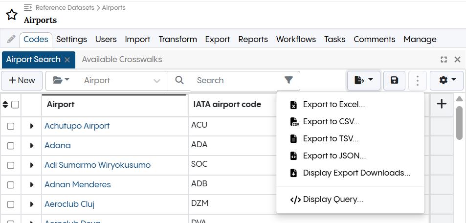 TopBraid EDG Export Saved Search Results