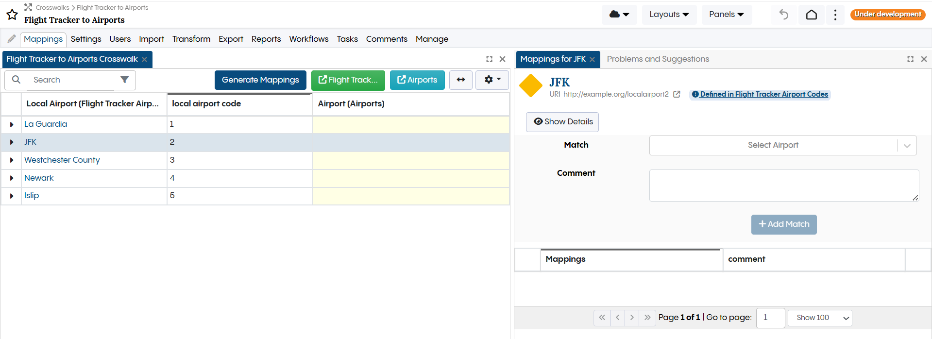 TopBraid EDG Flight Tracker Mappings