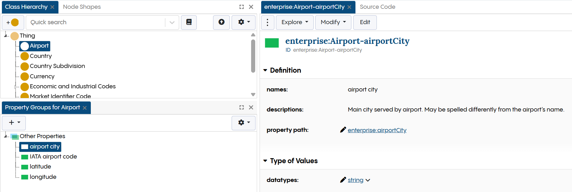 Ontology Airport Attritubes