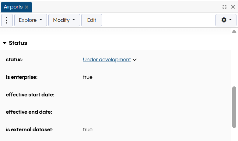 TopBraid EDG Reference Datasets - Expanded Status Section