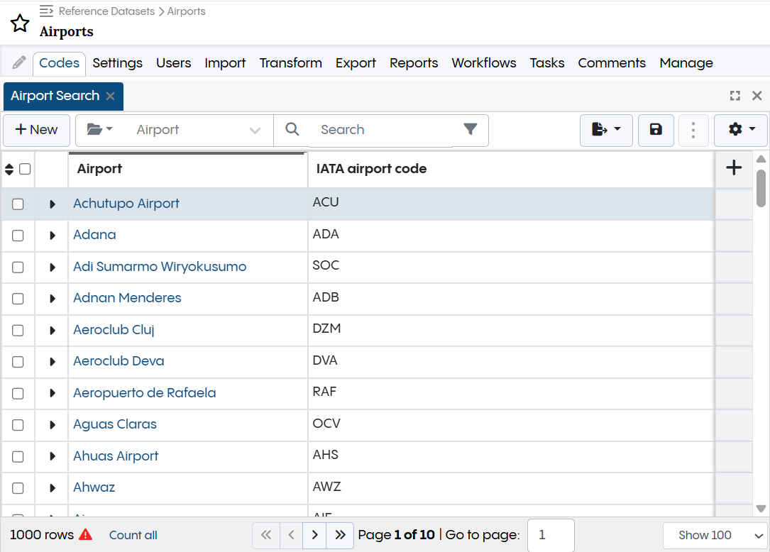 TopBraid EDG Reference Datasets - View Airport
