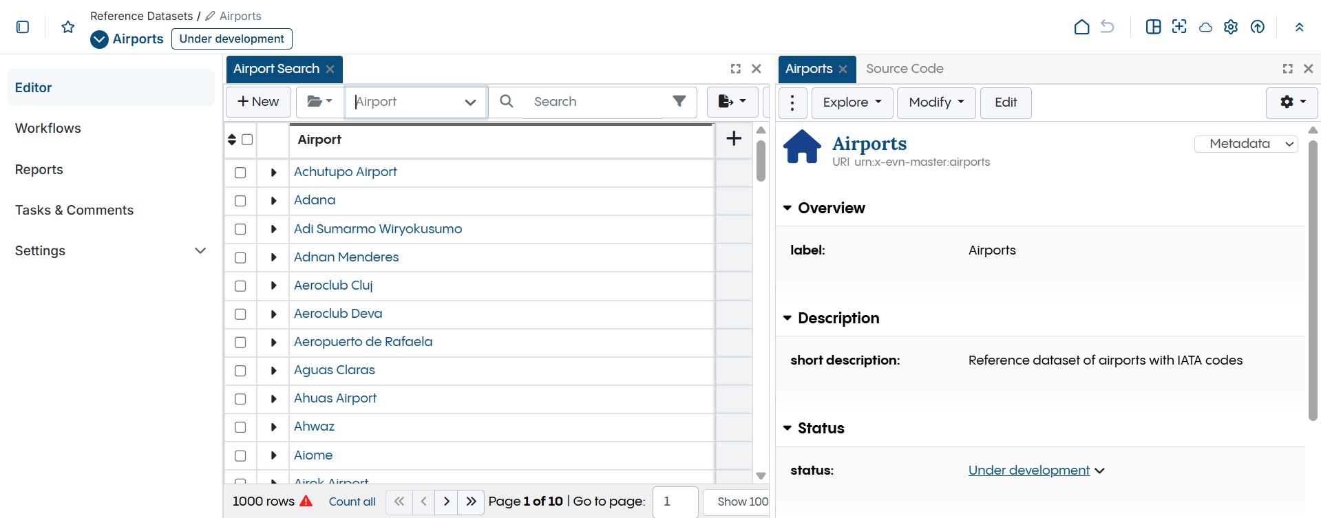 Reference Datasets - Airports