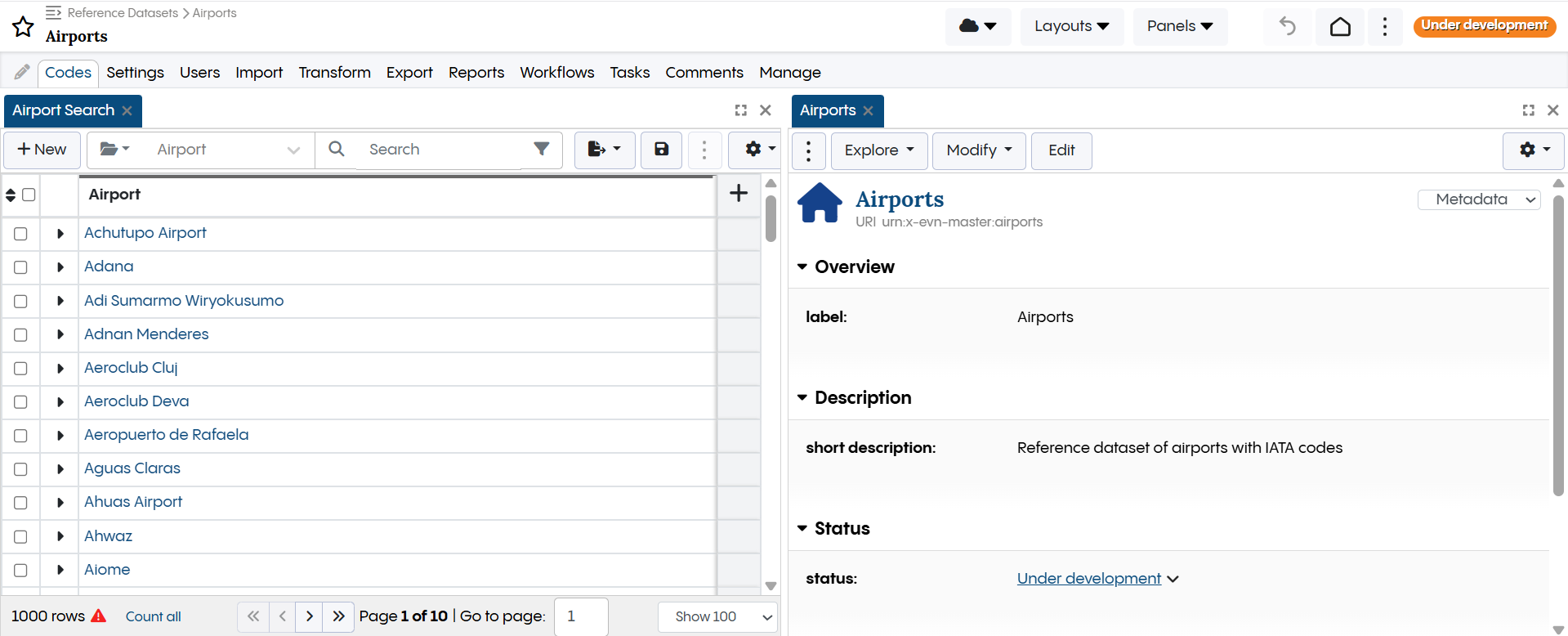 TopBraid EDG Reference Datasets - Airports