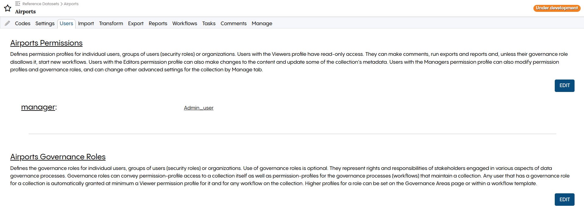 TopBraid EDG Users Tab - Airport