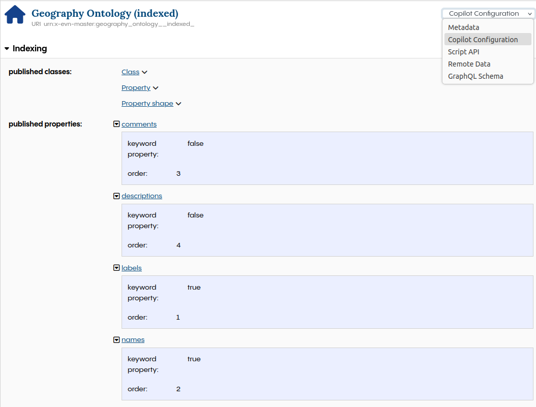 Vector Index configuration for the ontology