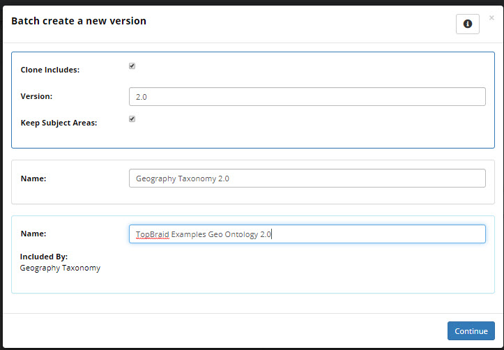 Batch Create a New Version Form