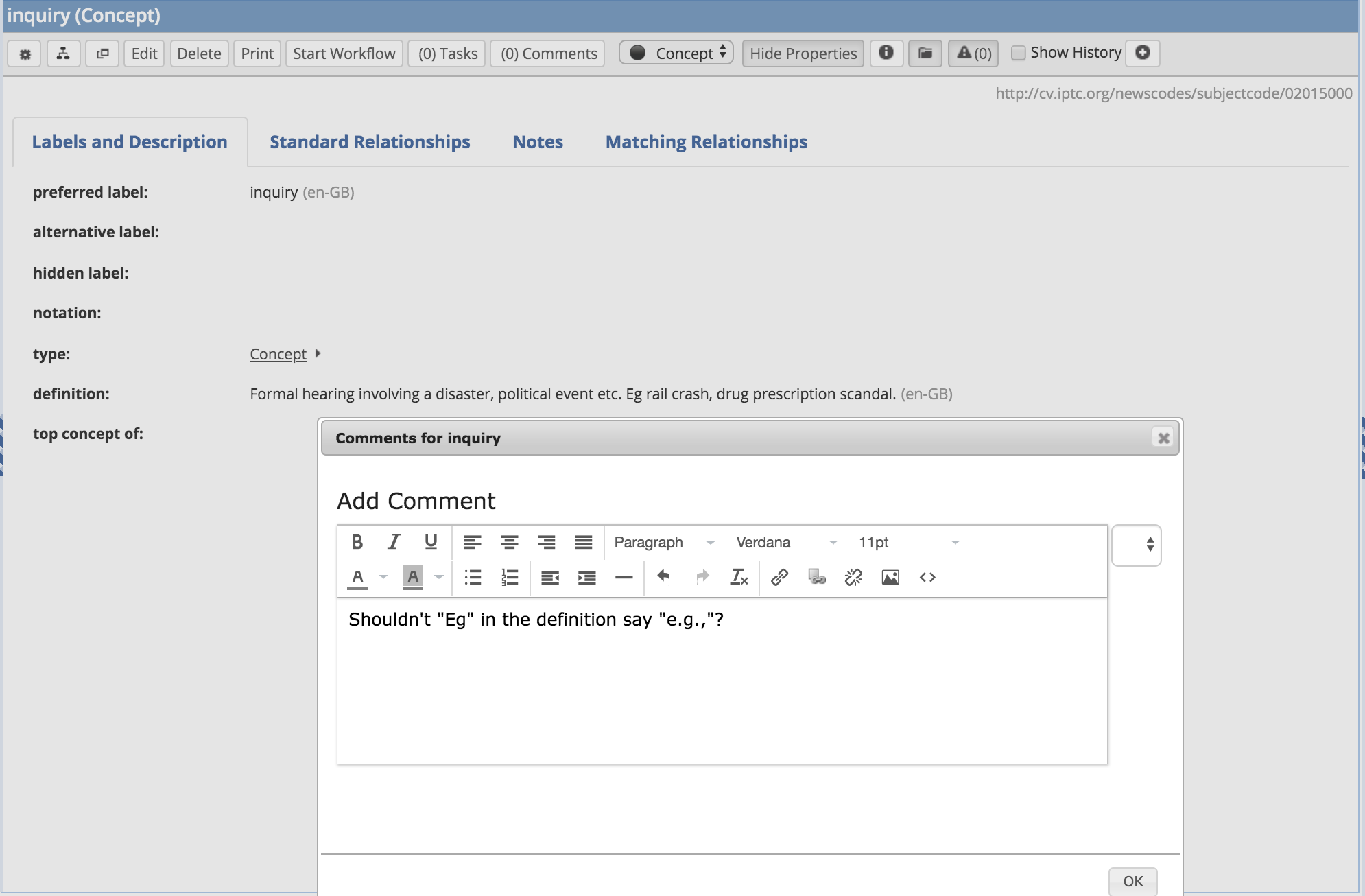 Comments View