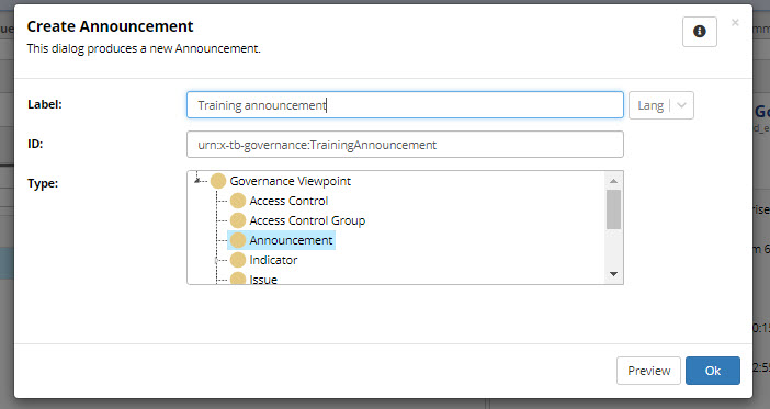 Create Announcement Form