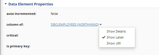 Data Element Properties View