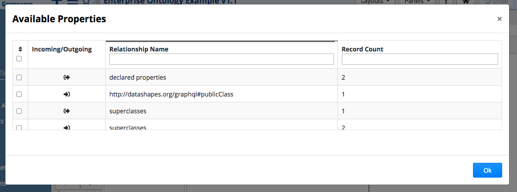 EDG Diagram Available Properties Dialog