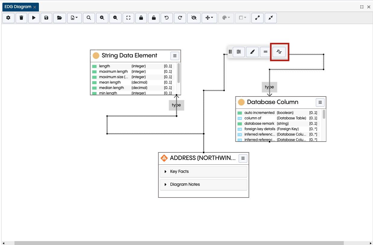 EDG Diagram Edge Routing Menu
