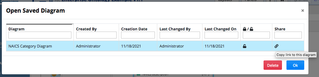EDG Diagram Open Saved Diagram Dialog