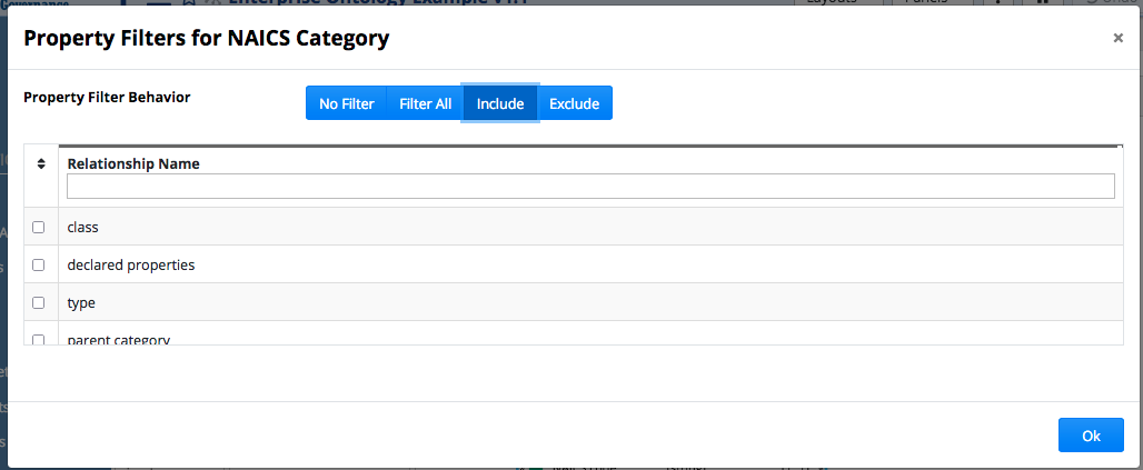 EDG Diagram Property Filters Dialog