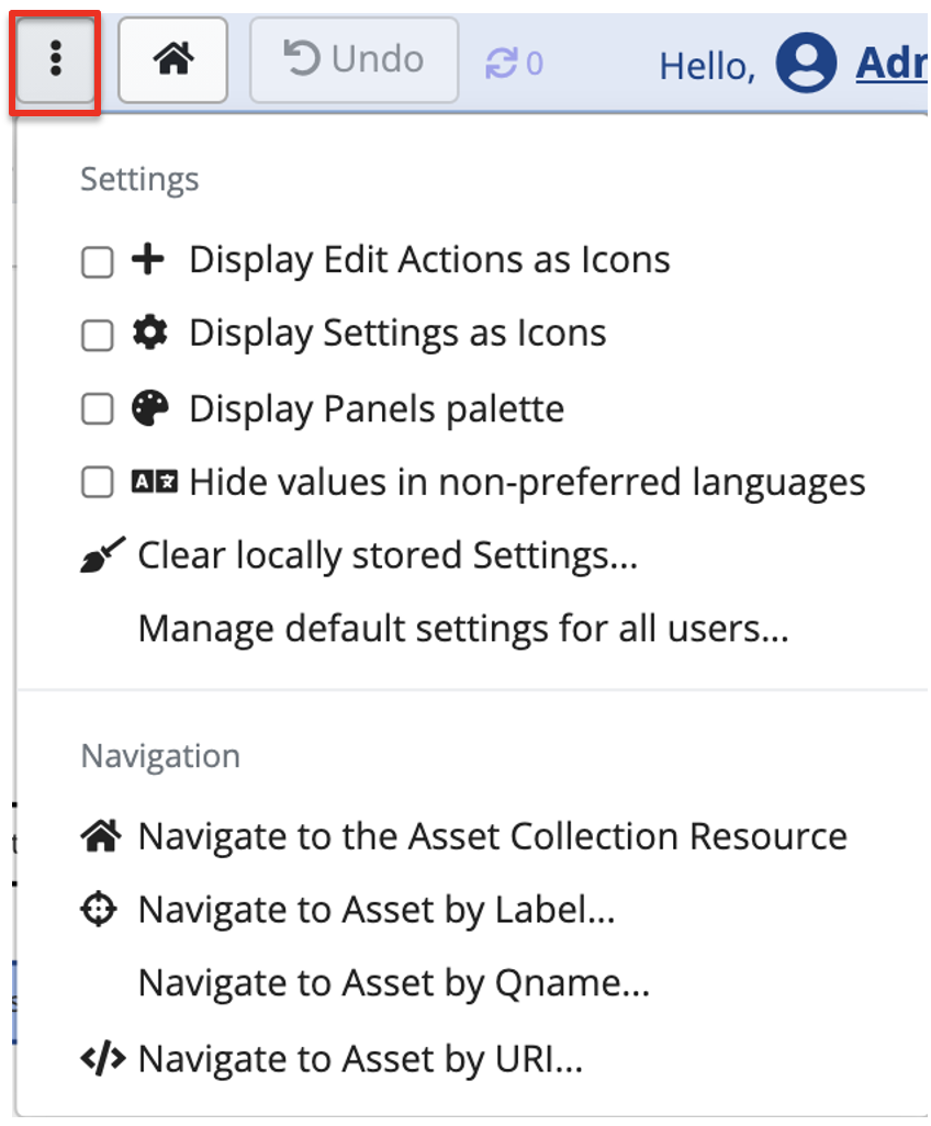 Editor-wide Configuration Settings Dropdown