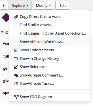 Explore Dropdown