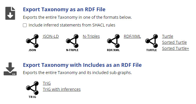 Export Taxonomy Options