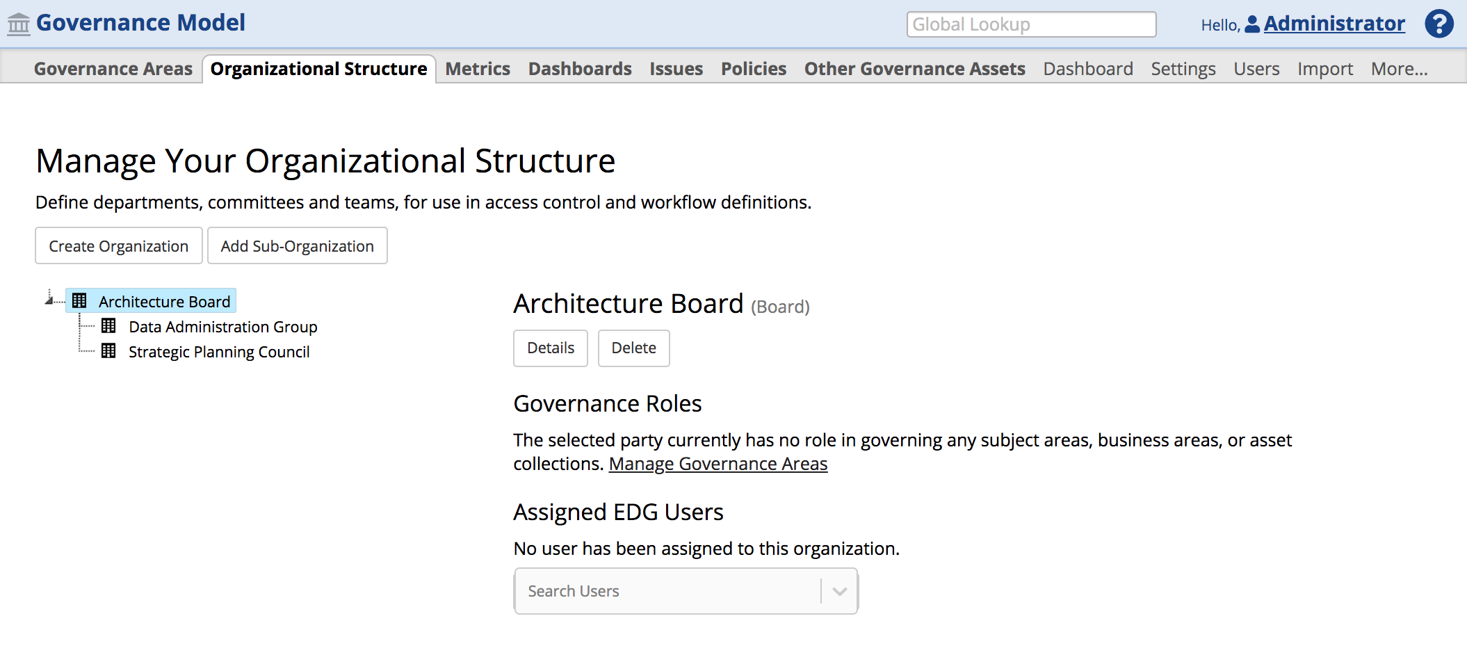 Governance Roles and Associating Users