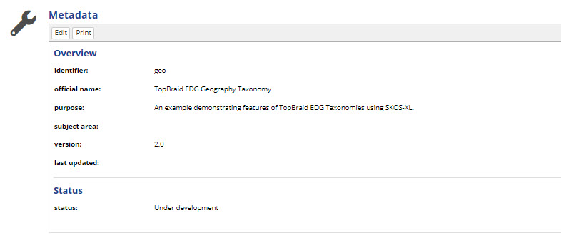 Metadata Overview and Status
