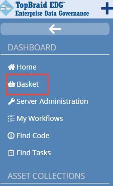 Navigation Bar with Basket Highlighted