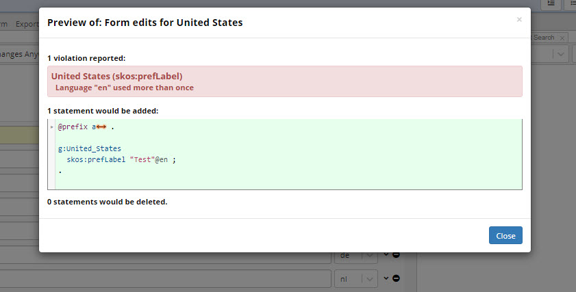 Preview of Form Edits for United States