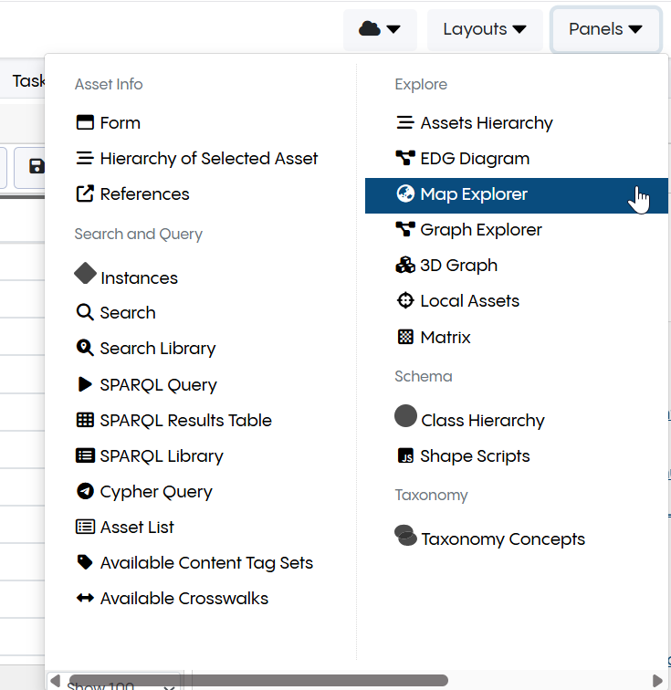 Map Explorer Panel