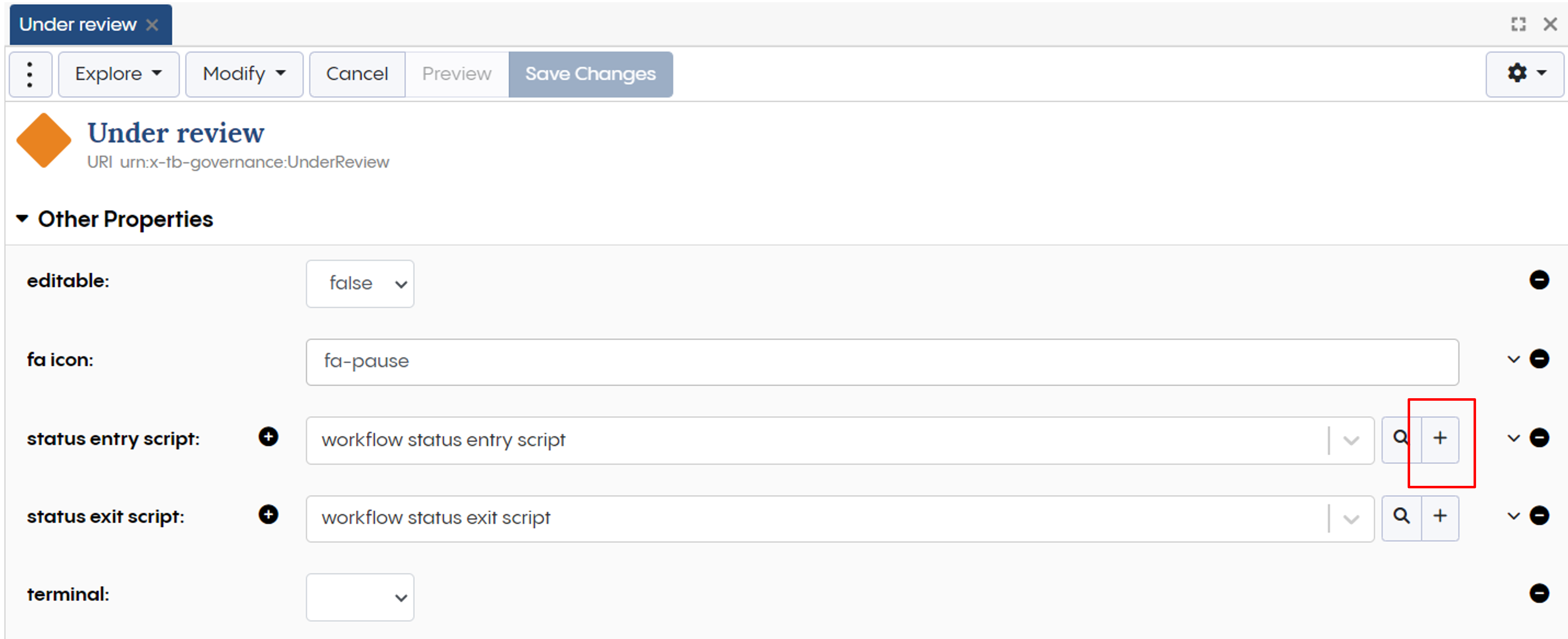 Workflow Status Add Entry Script