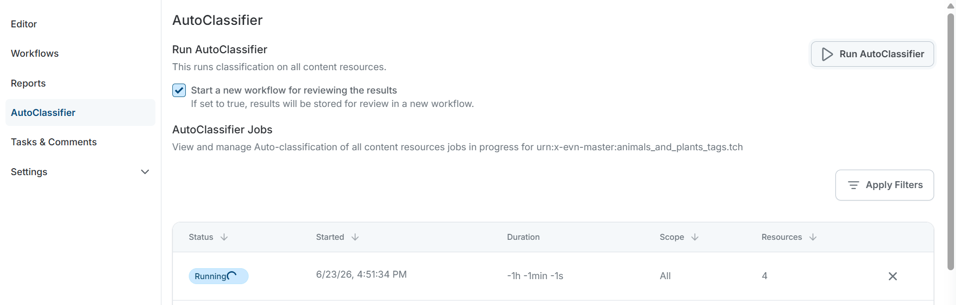 AutoClassifier Jobs