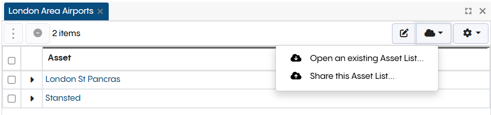 TopBraid EDG Codes Tab - Asset List