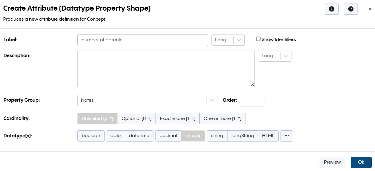 TopBraid EDG Create Attribute Form