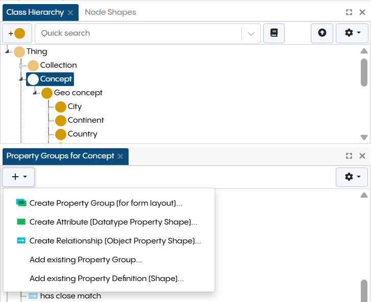 TopBraid EDG Create Attribute Menu