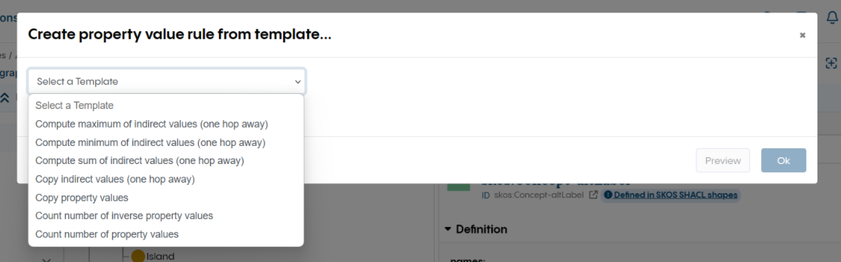 Create Property Value Rule from Template