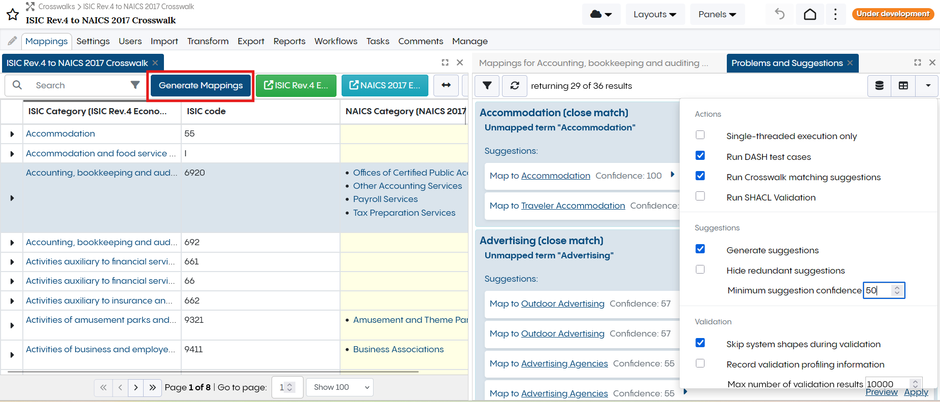 TopBraid EDG Crosswalk Generate Mapping