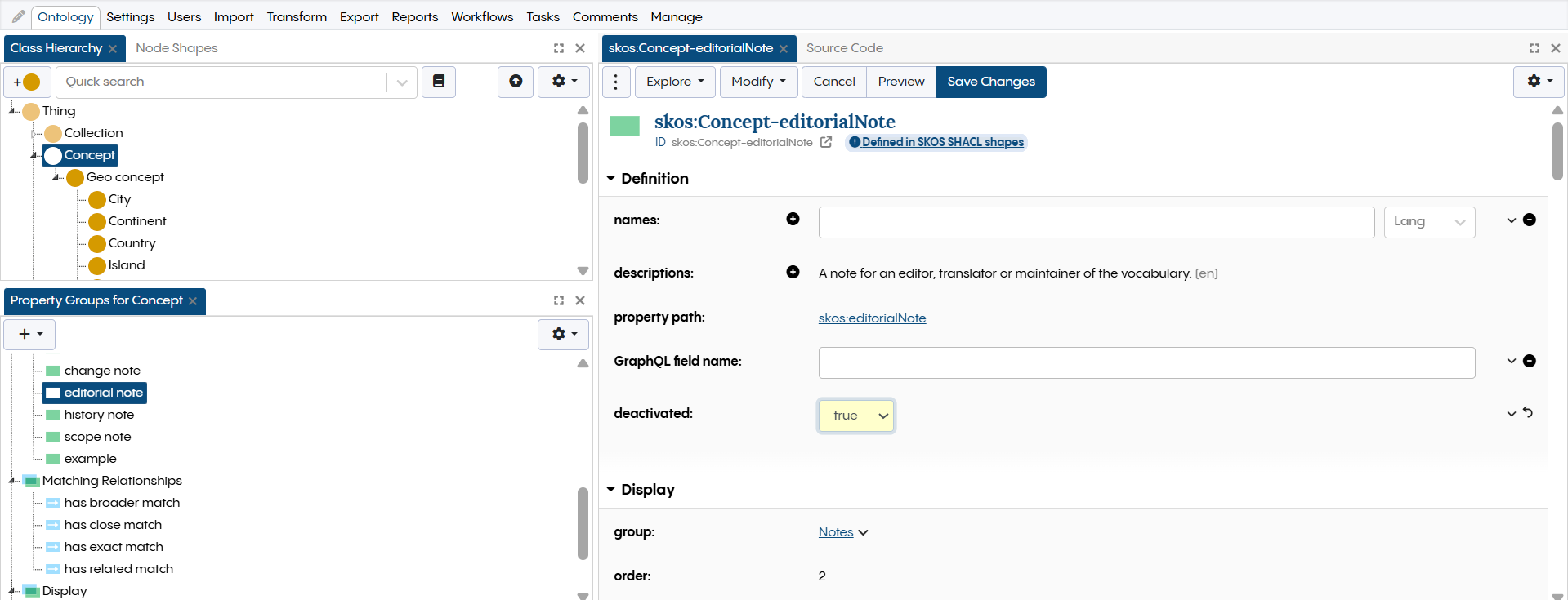 TopBraid EDG Disable SKOS
