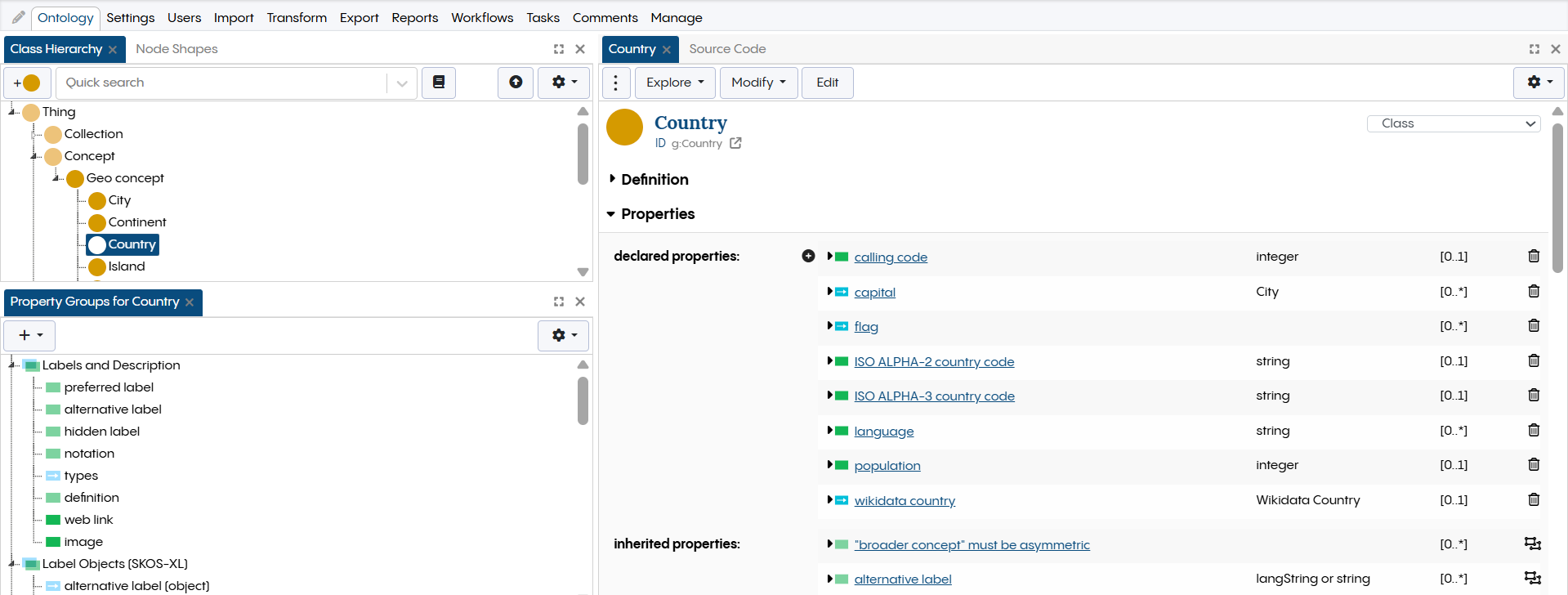TopBraid EDG Geo Ontology - Declared Properties