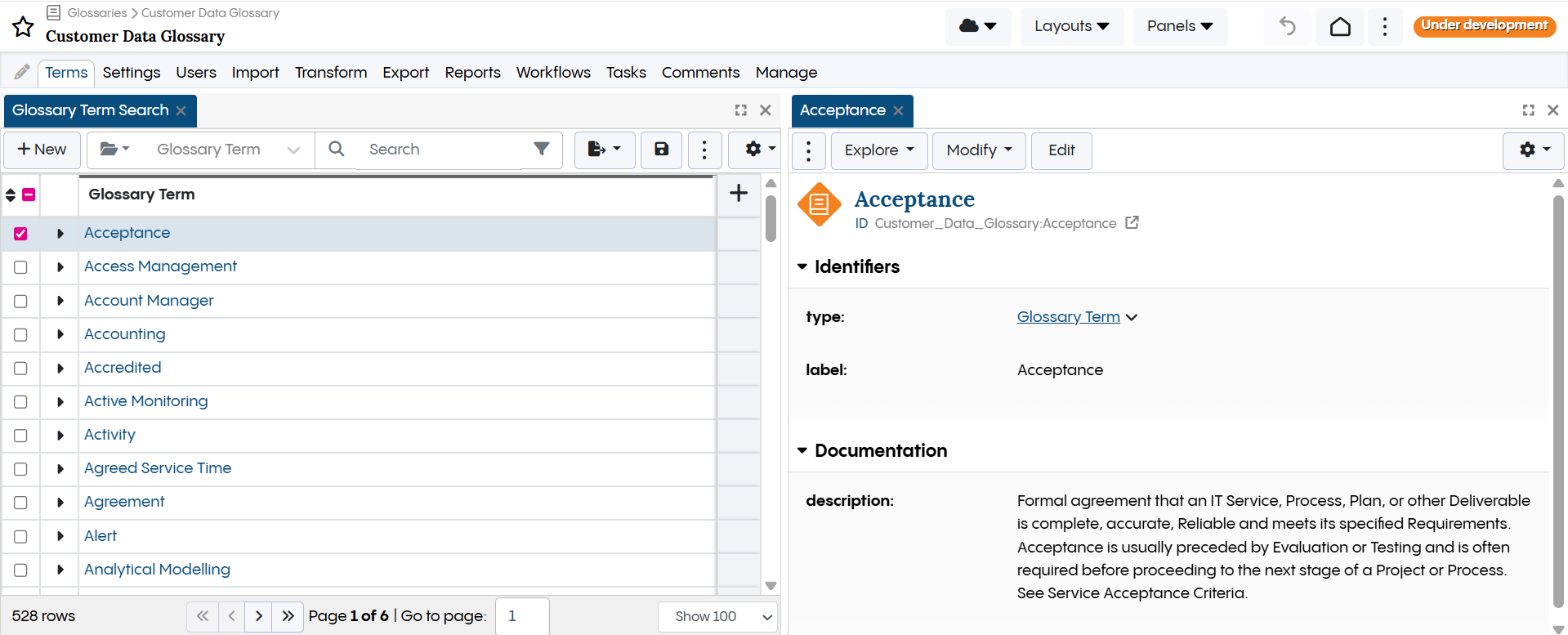 TopBraid EDG Glossary Term Information