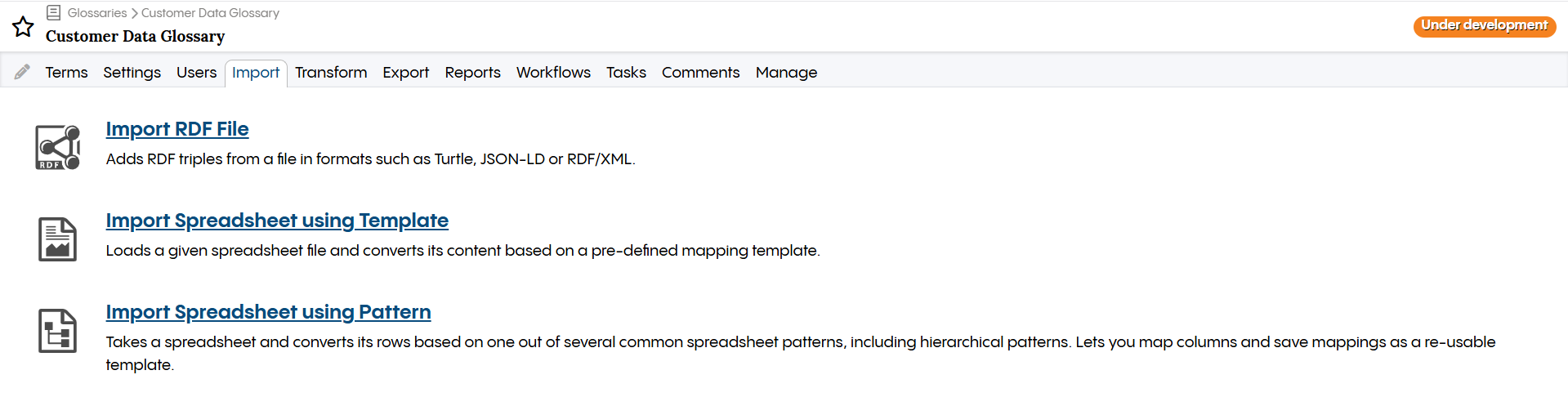 TopBraid EDG Import Glossary