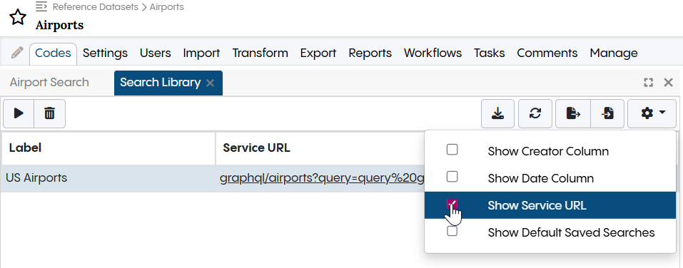 TopBraid EDG Load Saved Search