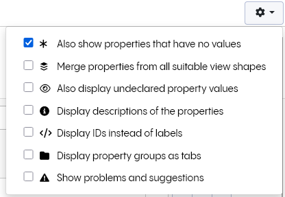 TopBraid EDG Properties with No Value Selection
