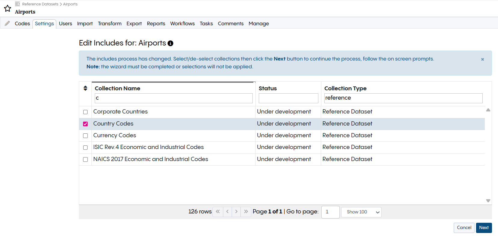 TopBraid EDG Reference Datasets - Edit Includes