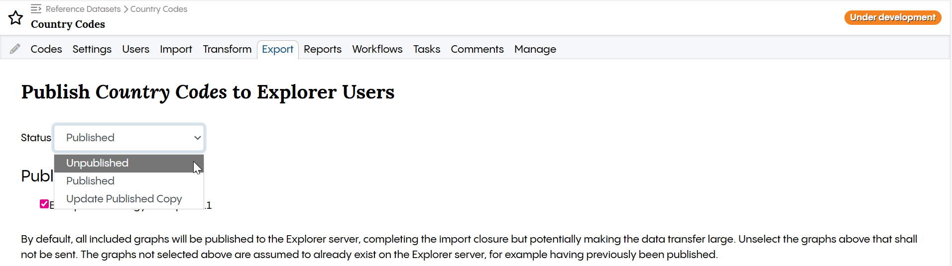 TopBraid EDG Unpublish Country Codes for Explorer Users