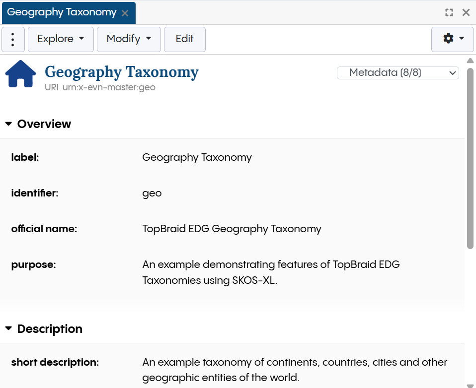 Geography Taxonomy Page