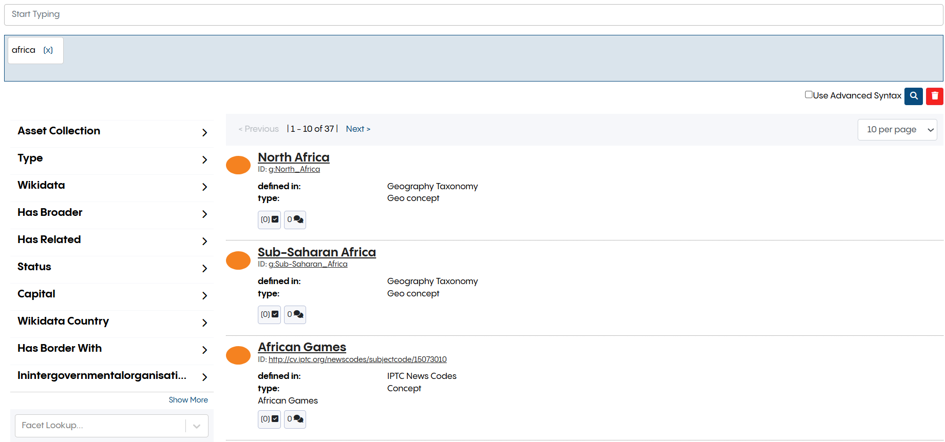 Global Search Page