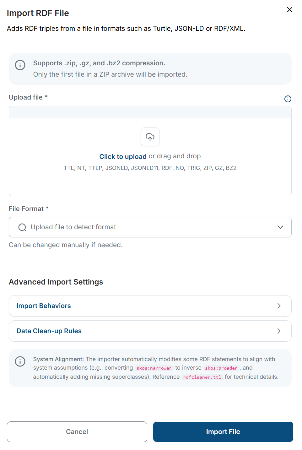 Import RDF File Page